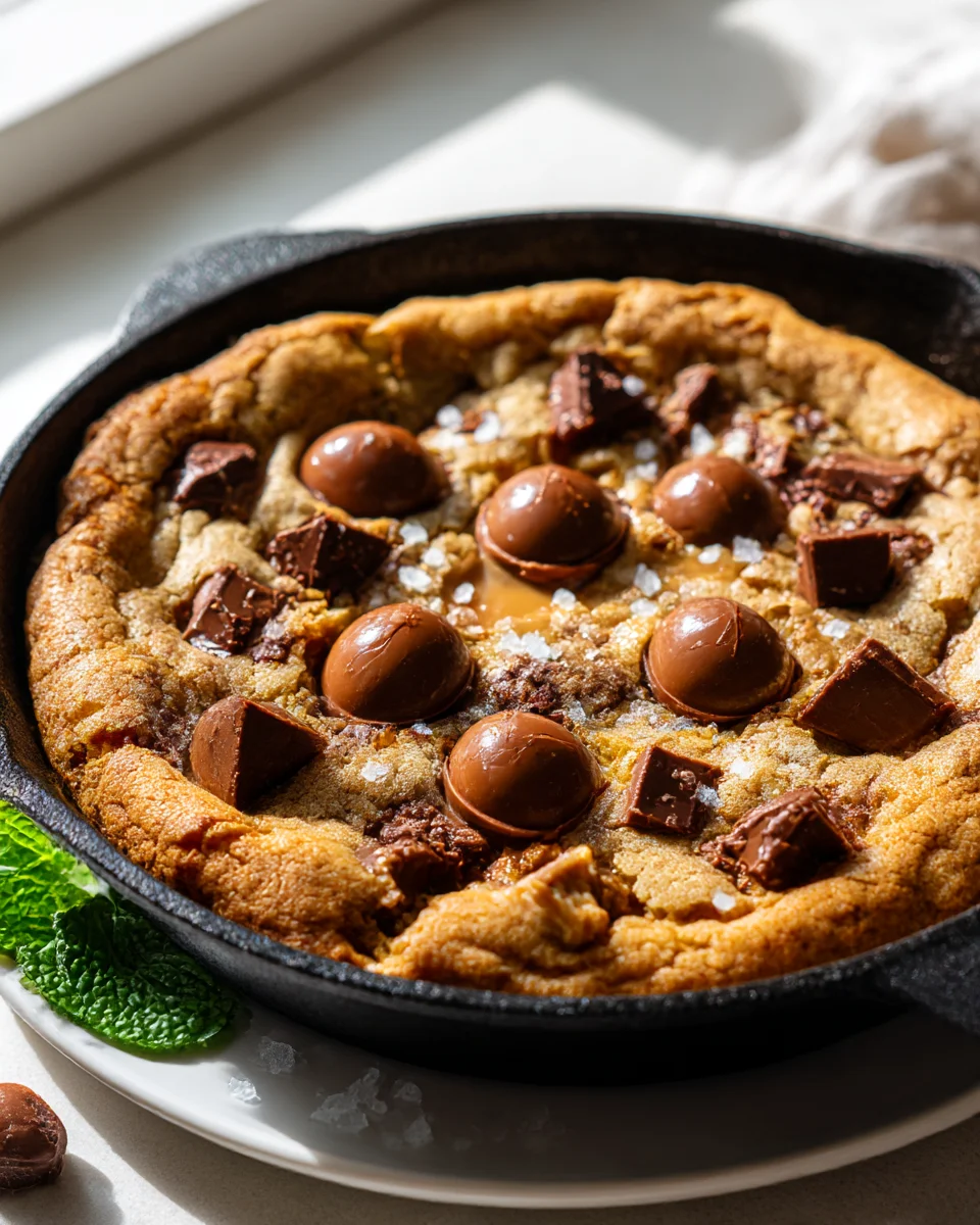 Irresistible Brown Butter Cadbury Egg Skillet Cookie