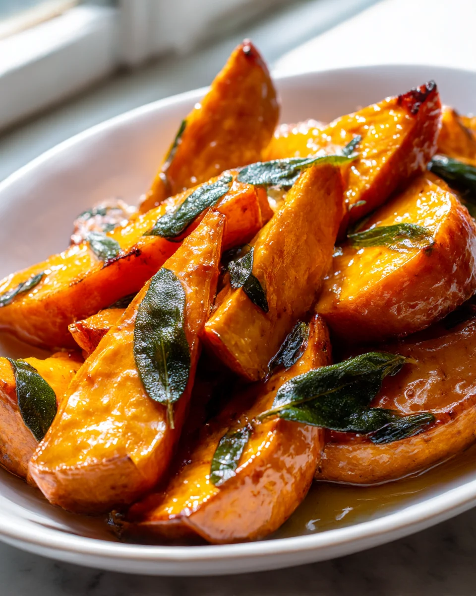 Delicious Brown Butter Roasted Sweet Potatoes & Sage
