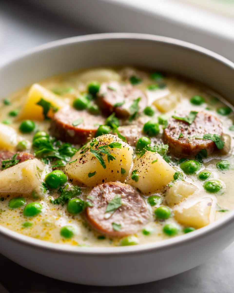 Set & Forget Slow Cooker Beef Sausage Potato Soup