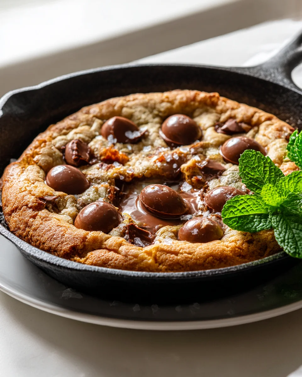 Irresistible Brown Butter Cadbury Egg Skillet Cookie
