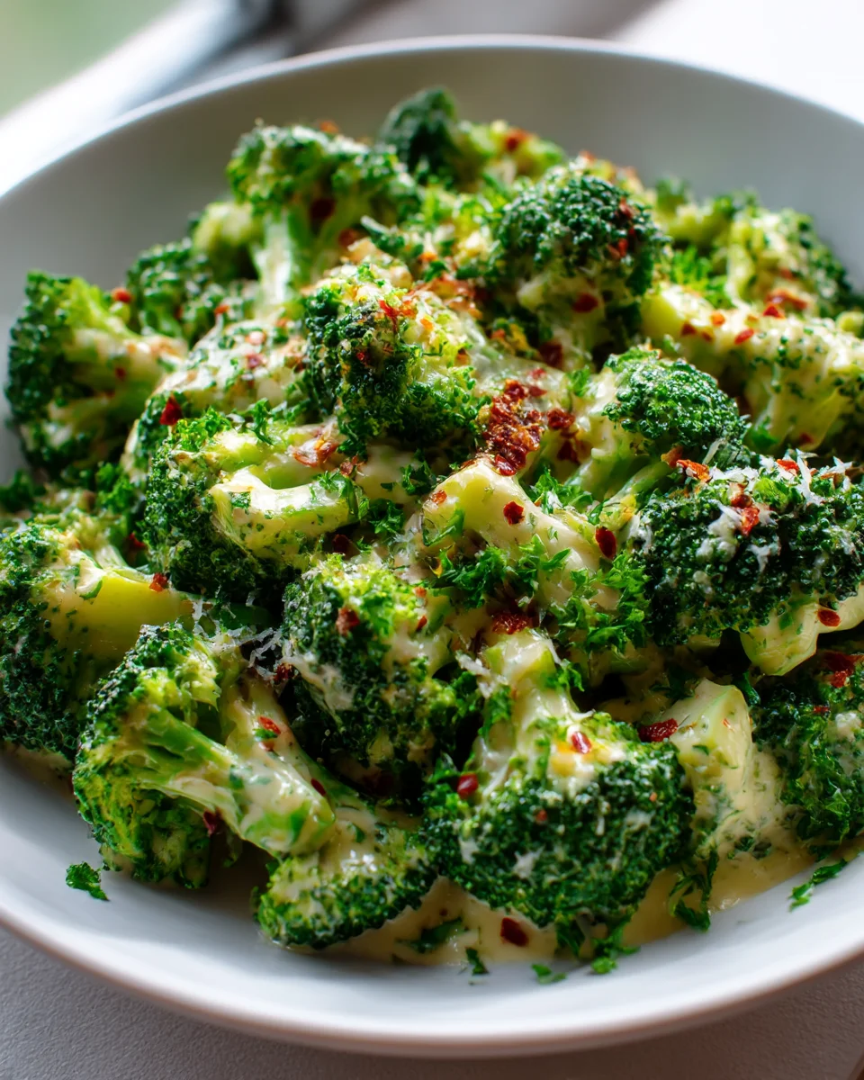 Delicious Creamy Garlic Parmesan Broccoli Easy Side