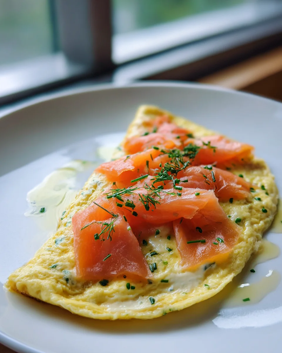 Delicious Smoked Salmon and Cream Cheese Omelette Recipe