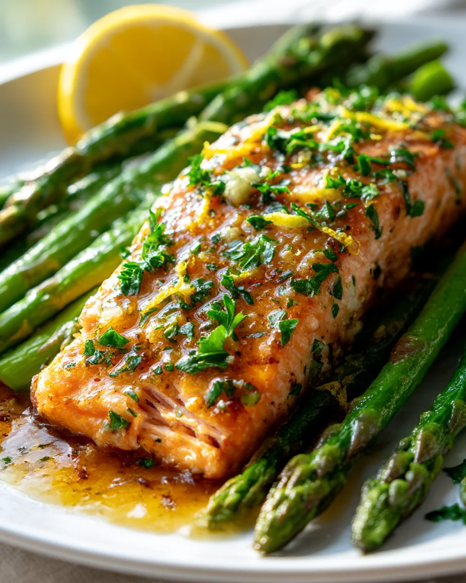 Garlic Butter Salmon & Lemon Asparagus Foil Packets Recipe
