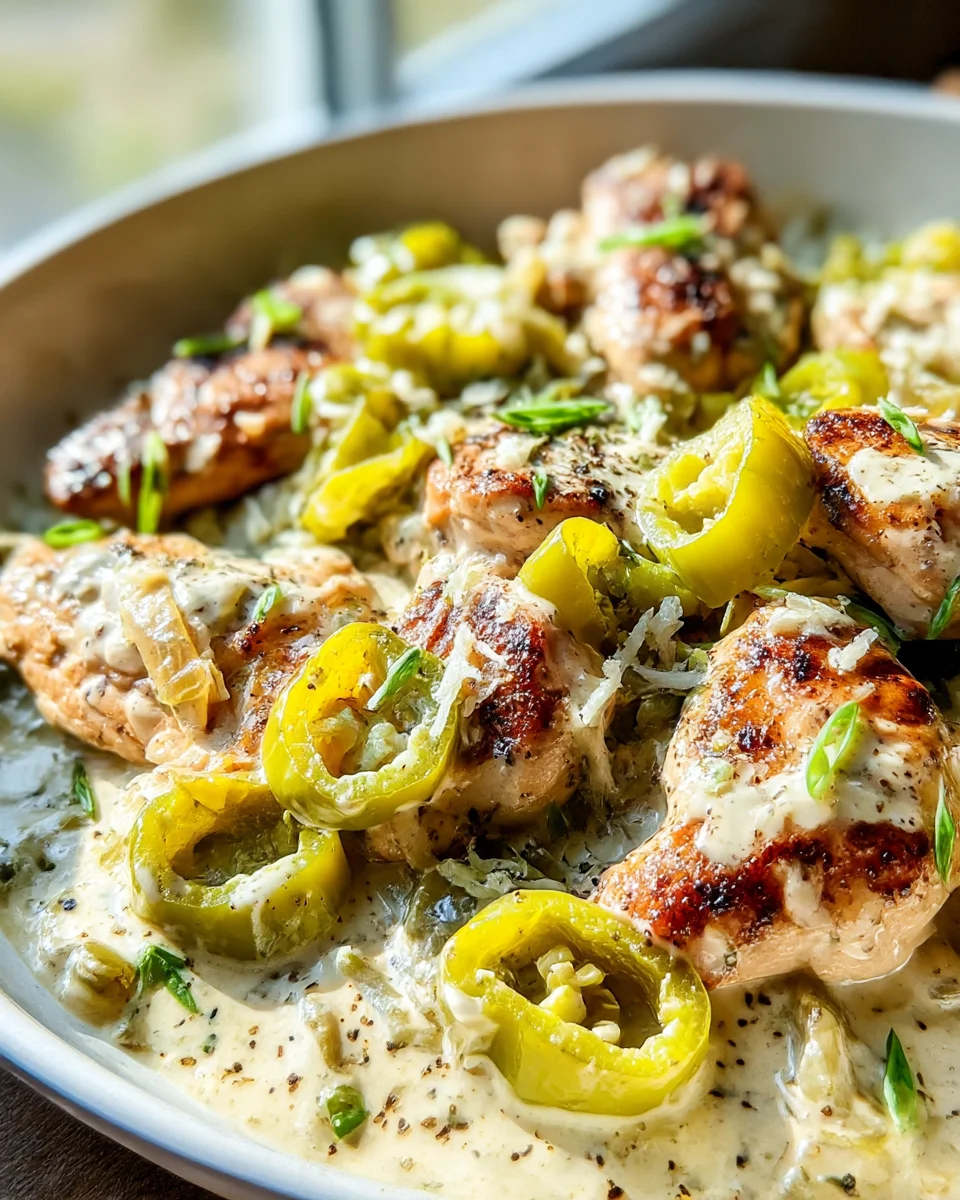 Creamy Pepperoncini Chicken Skillet: Easy One-Pan Delight!