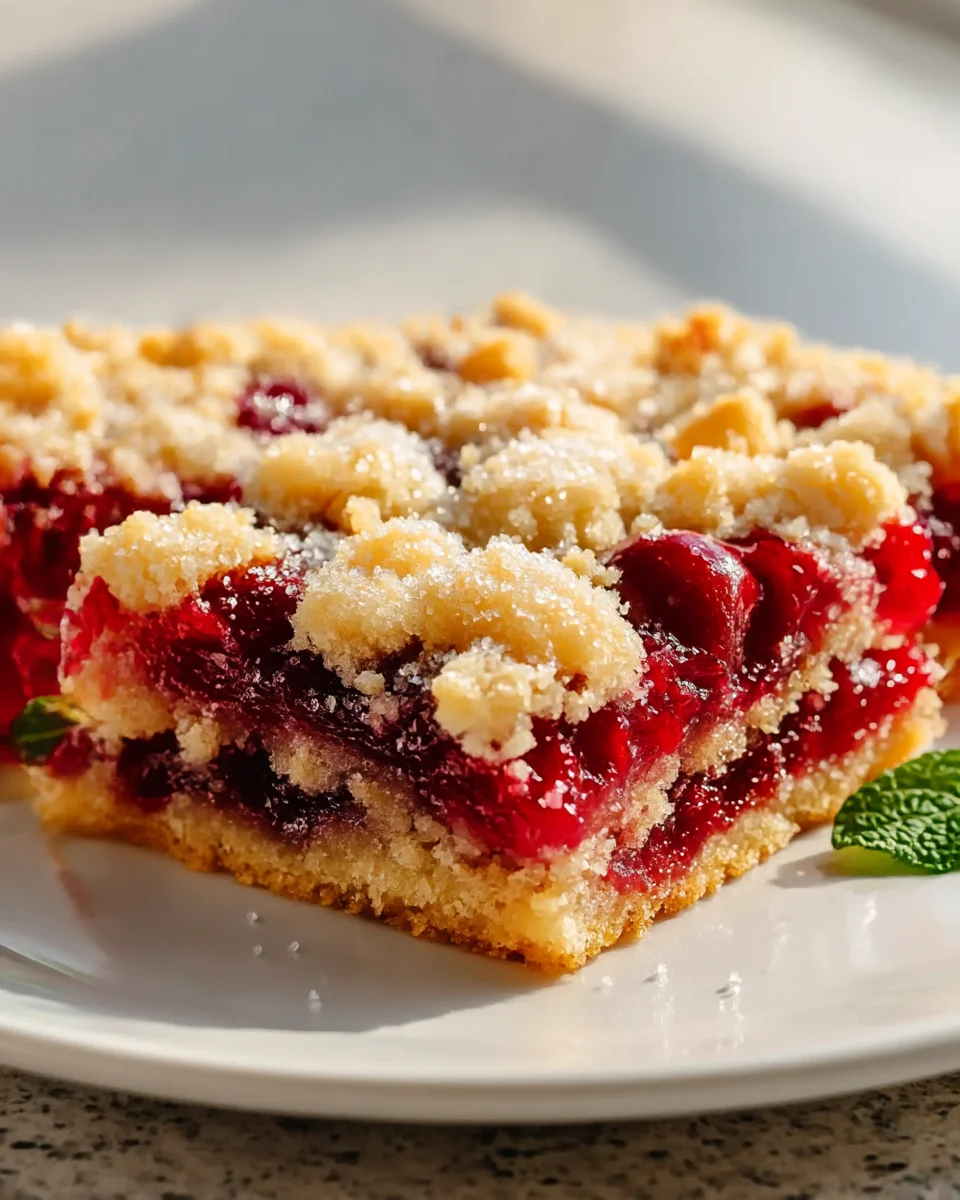 Sweet Cherry Crumble Delight Bars