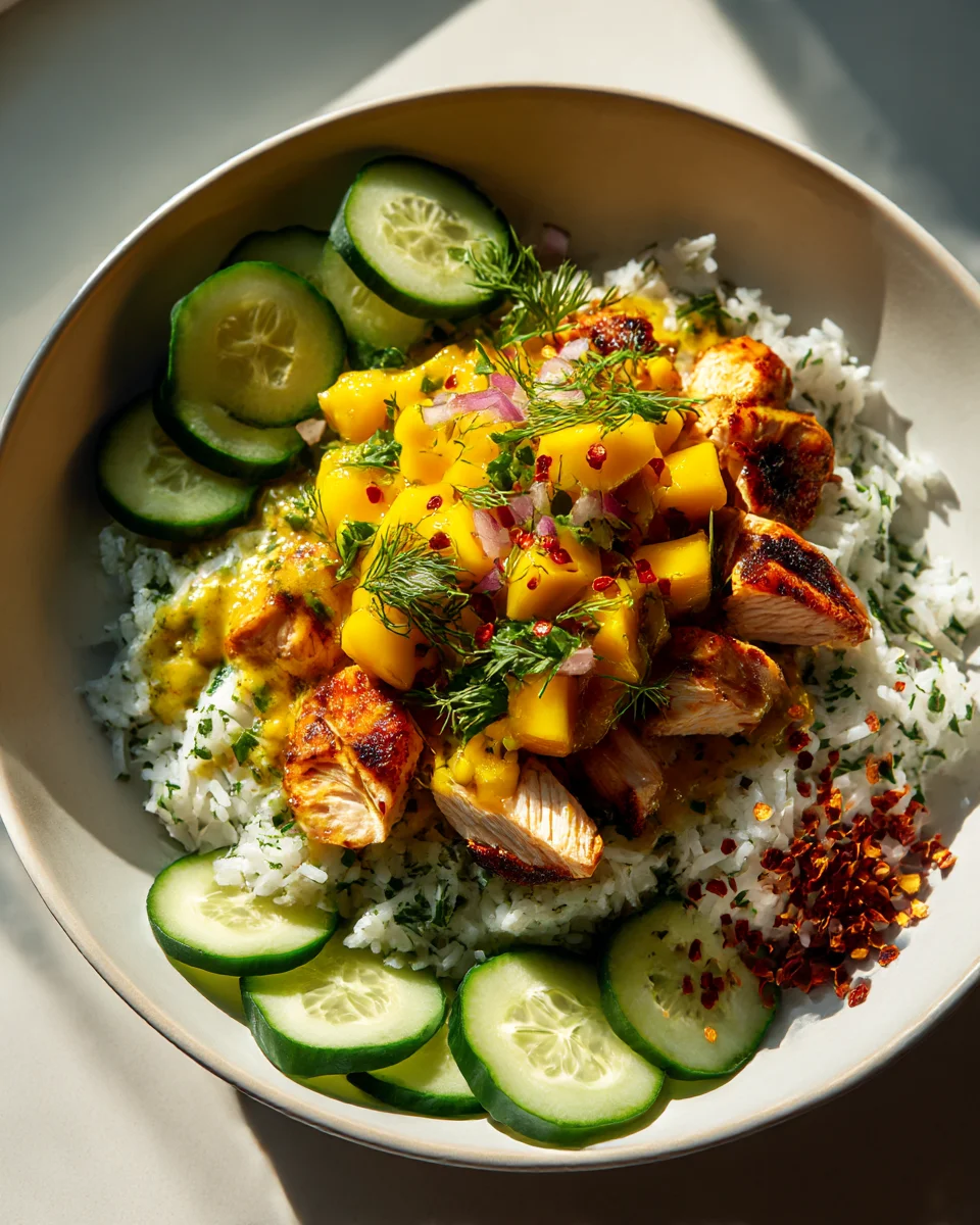 Tropical Chicken Rice Bowl with Mango Bliss