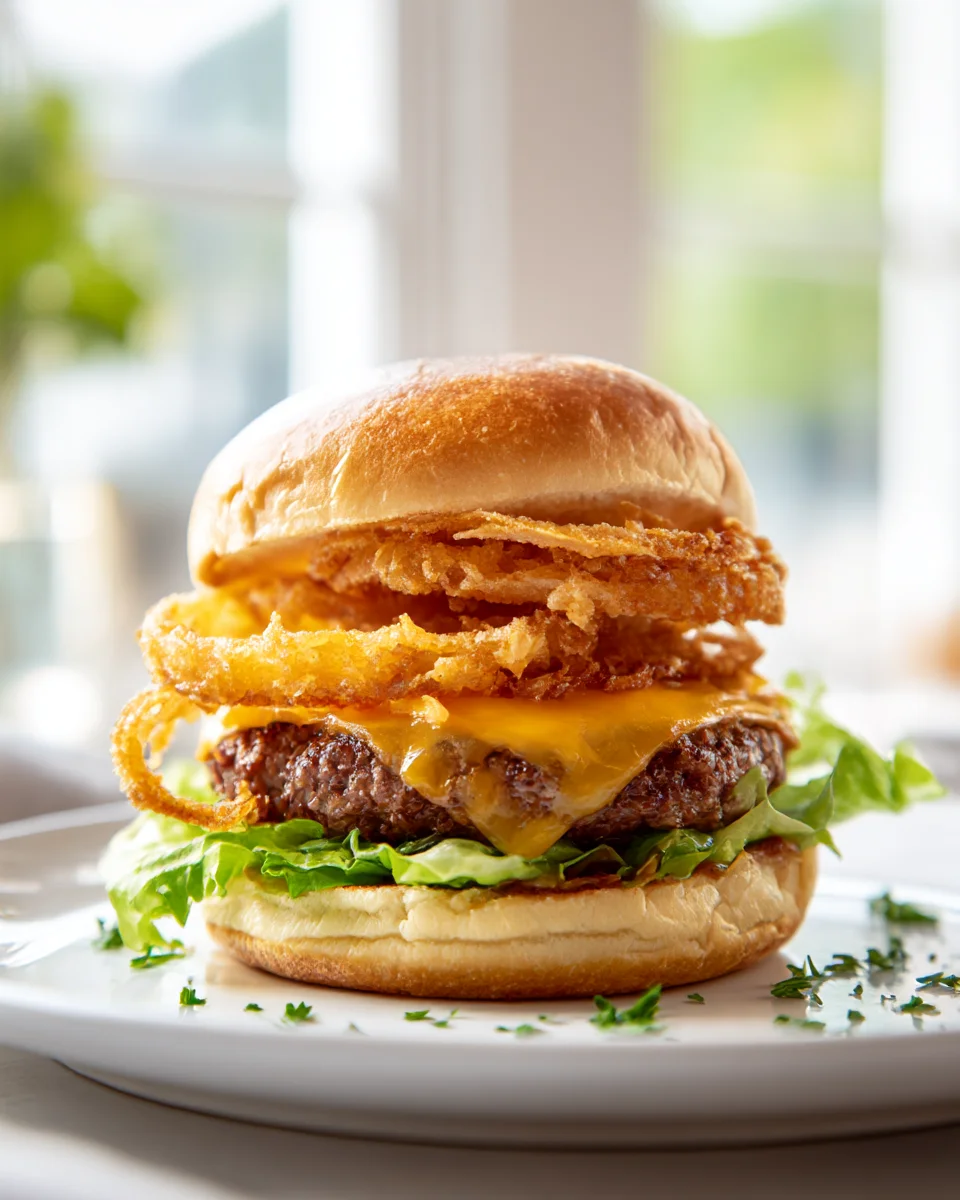 Onion Ring Burger Sliders with Crunchy Topping