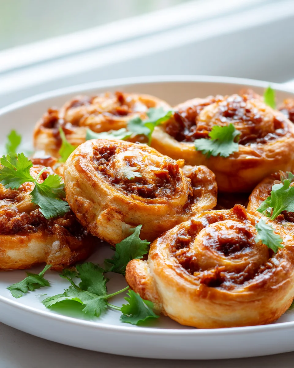 Spicy BBQ Pulled Beef Crescent Roll Pinwheels Recipe Delight