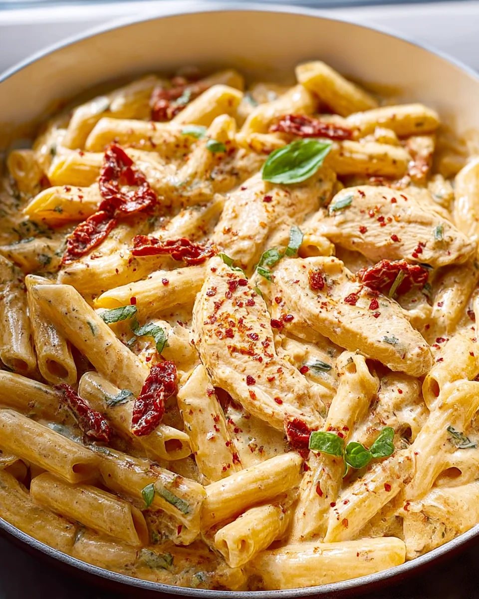 Chicken Mozzarella Pasta with Sun-Dried Tomatoes Recipe