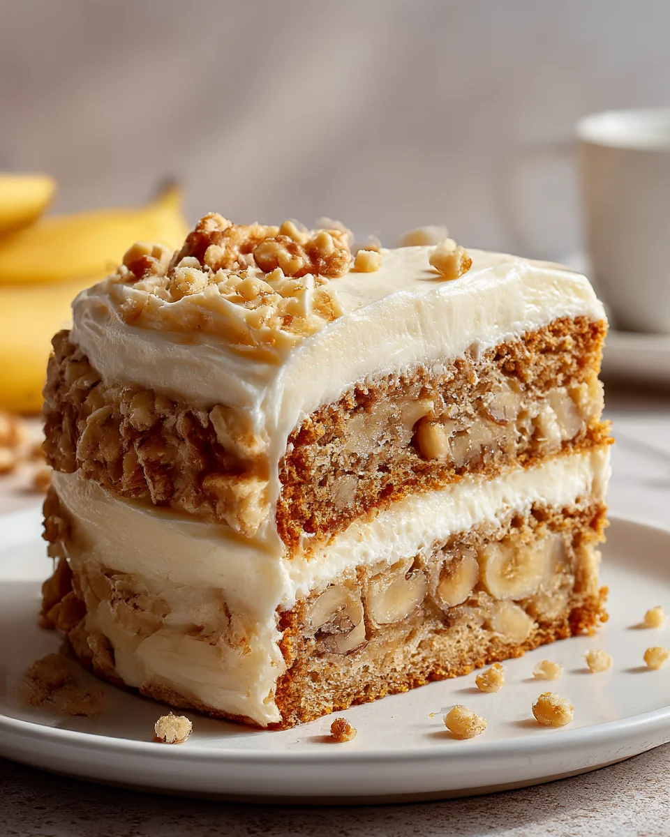 Classic Banana Walnut Cake with Cream Cheese Frosting Recipe