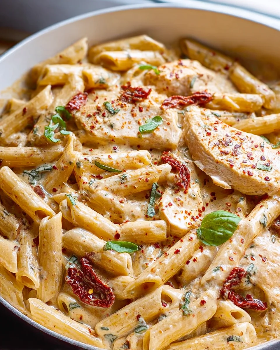 Chicken Mozzarella Pasta with Sun-Dried Tomatoes Recipe