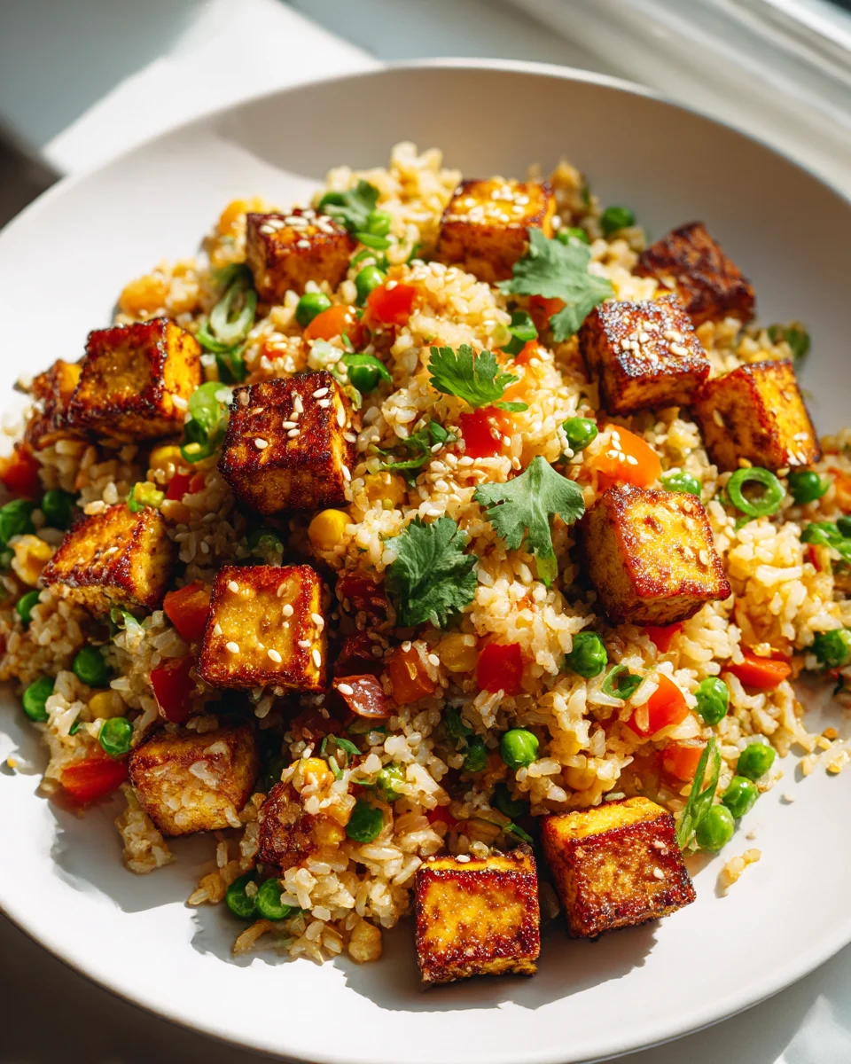Crispy Tofu Bang Bang Fried Rice Delight