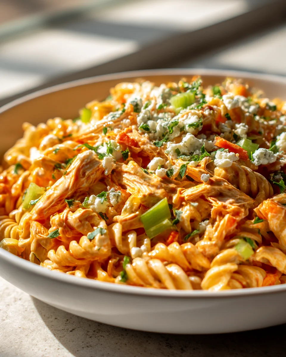 Buffalo Chicken Pasta Salad: Spicy, Creamy, and Delicious!