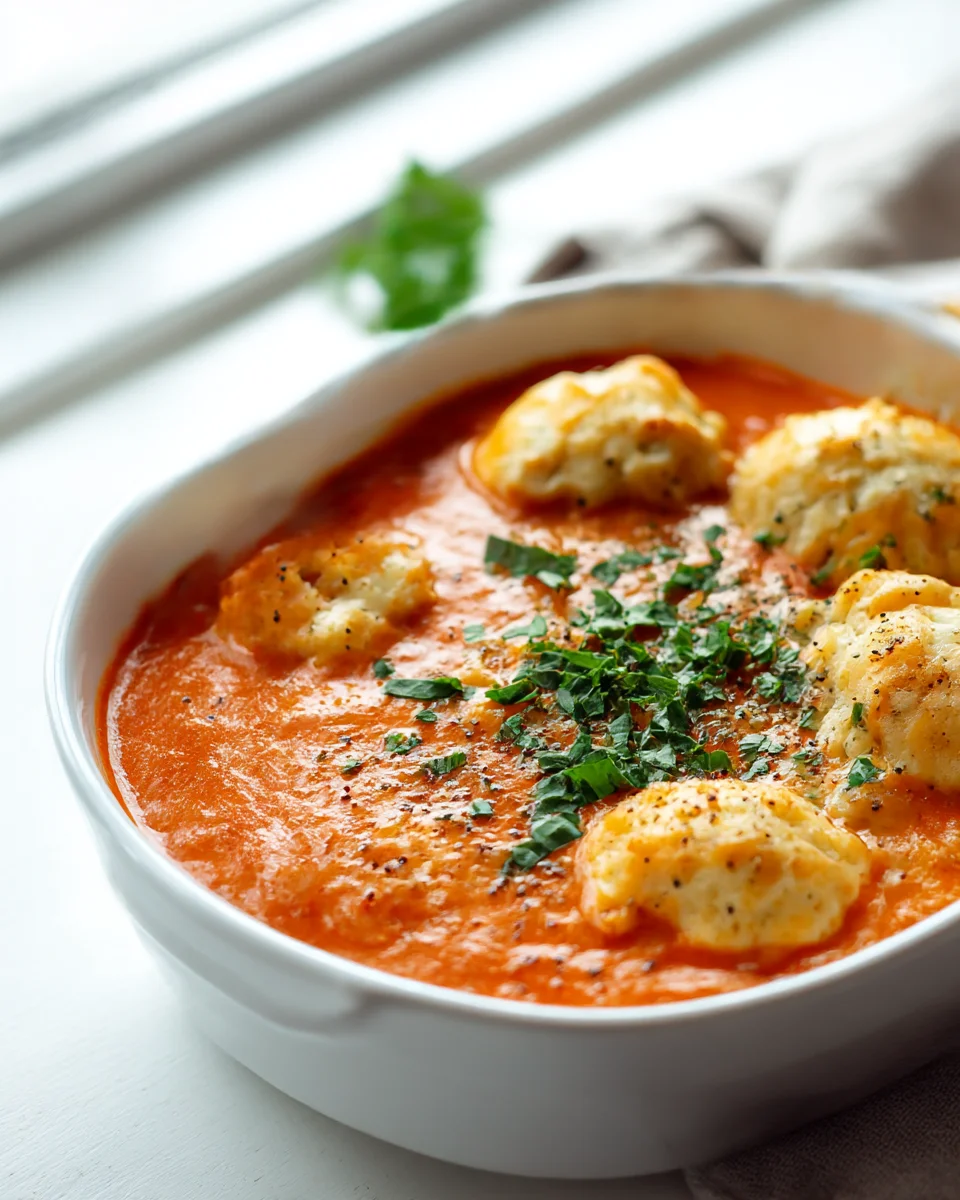 Best Tomato Soup with Cheddar Bay Dumplings Recipe Delight