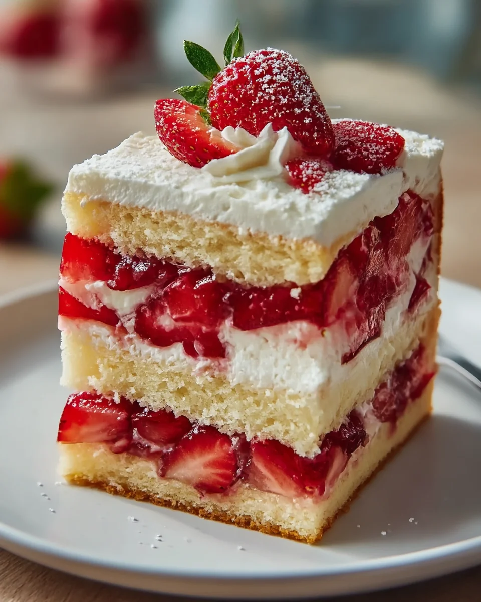 Delicious Strawberry Shortcake Layered Slice Recipe to Savor
