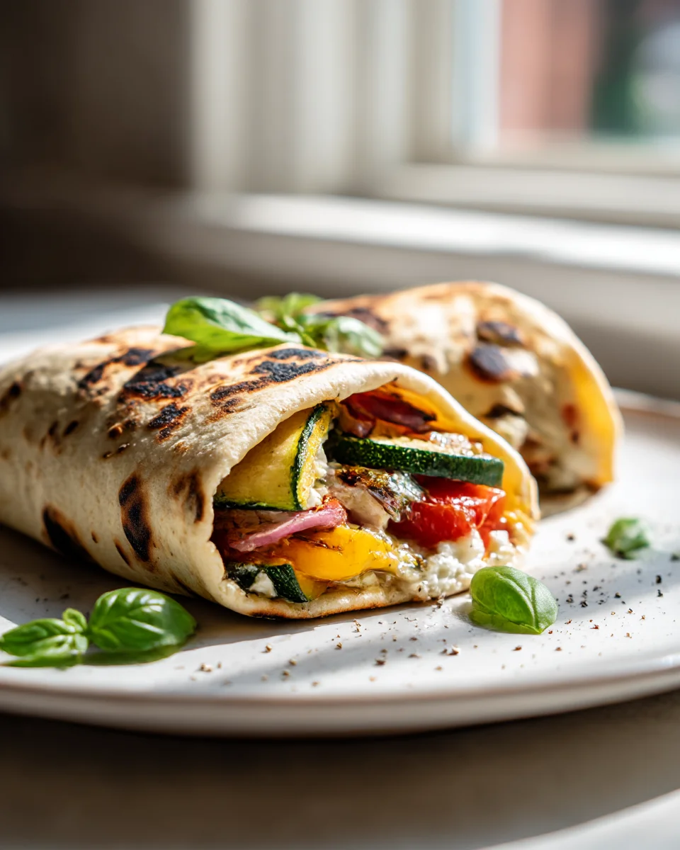 Grilled Veggie Goat Cheese Flatbread Wrap Recipe Delight