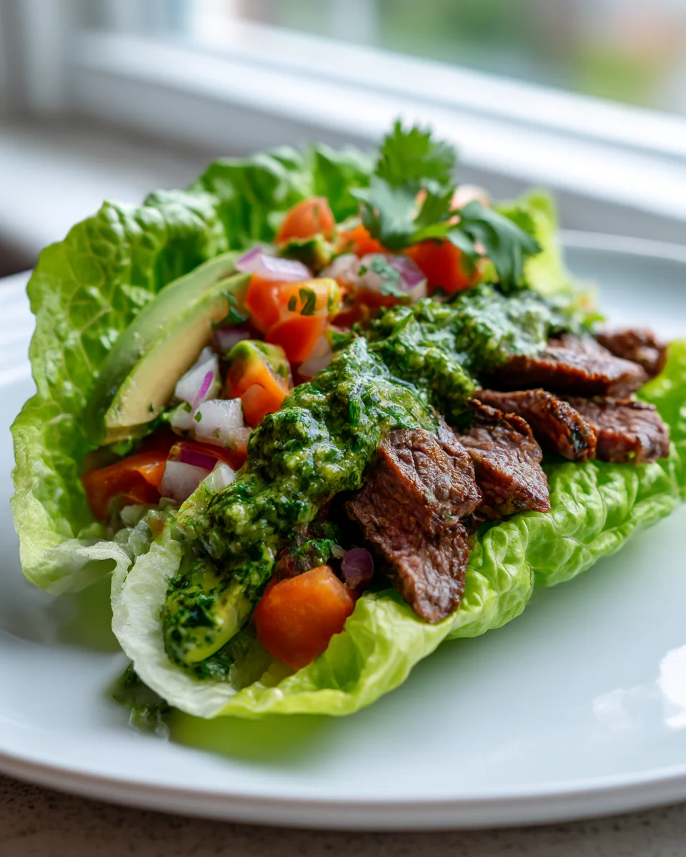 Zesty Steak Lettuce Wrap Tacos