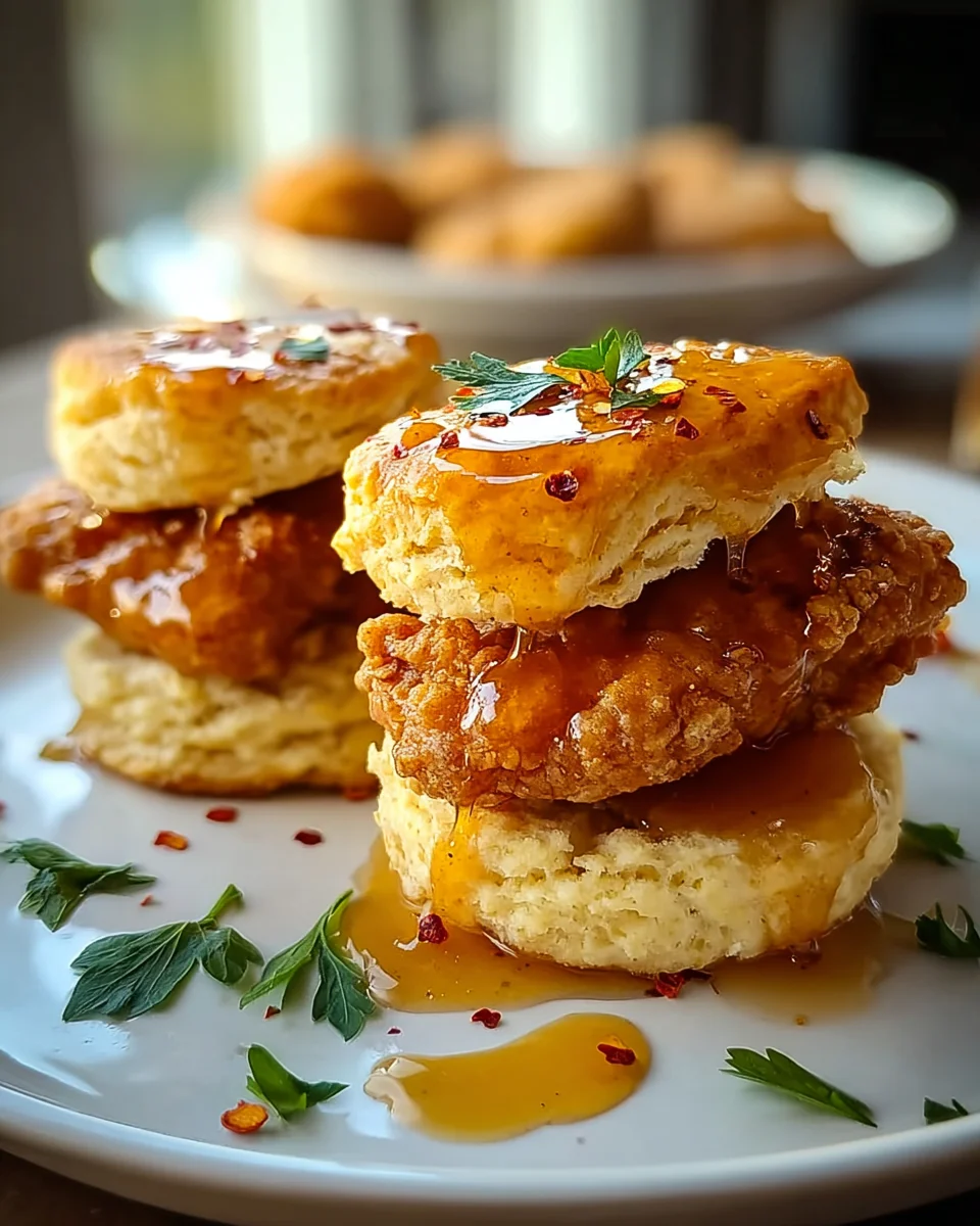 Spicy Honey-Glazed Chicken Biscuits