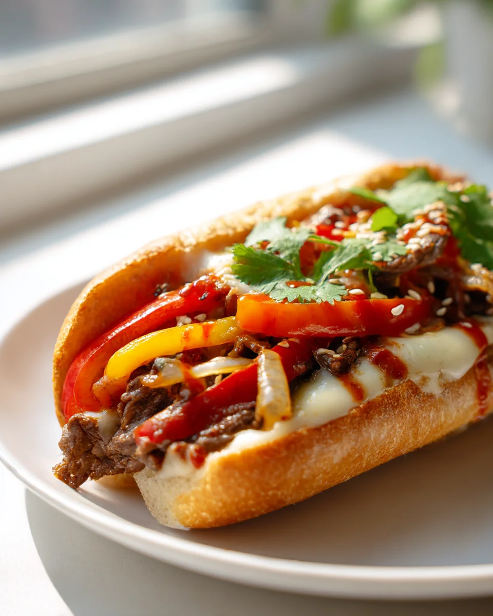 Savory Korean Bulgogi Cheesesteak Delight