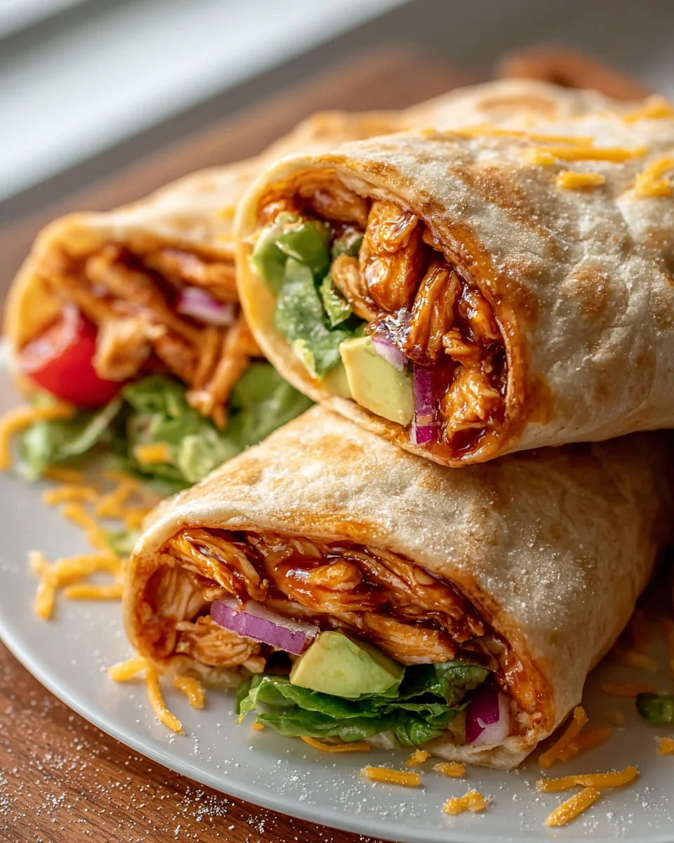 Sweet & Smoky Honey BBQ Chicken Wraps