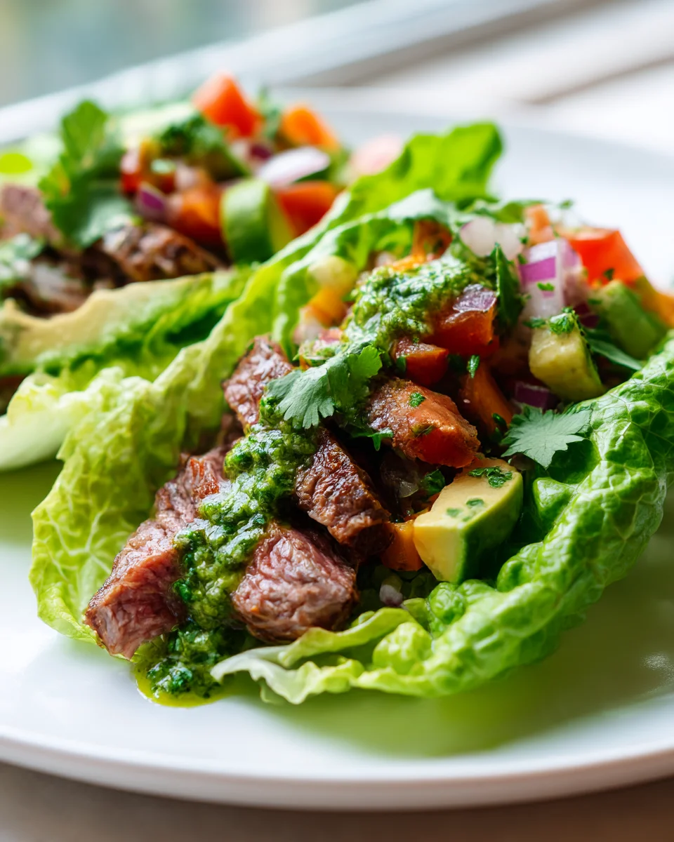 Zesty Steak Lettuce Wrap Tacos