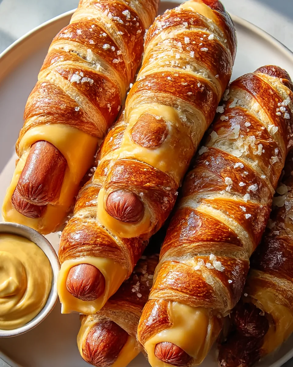 Melt-in-Your-Mouth Cheesy Pretzel Dogs