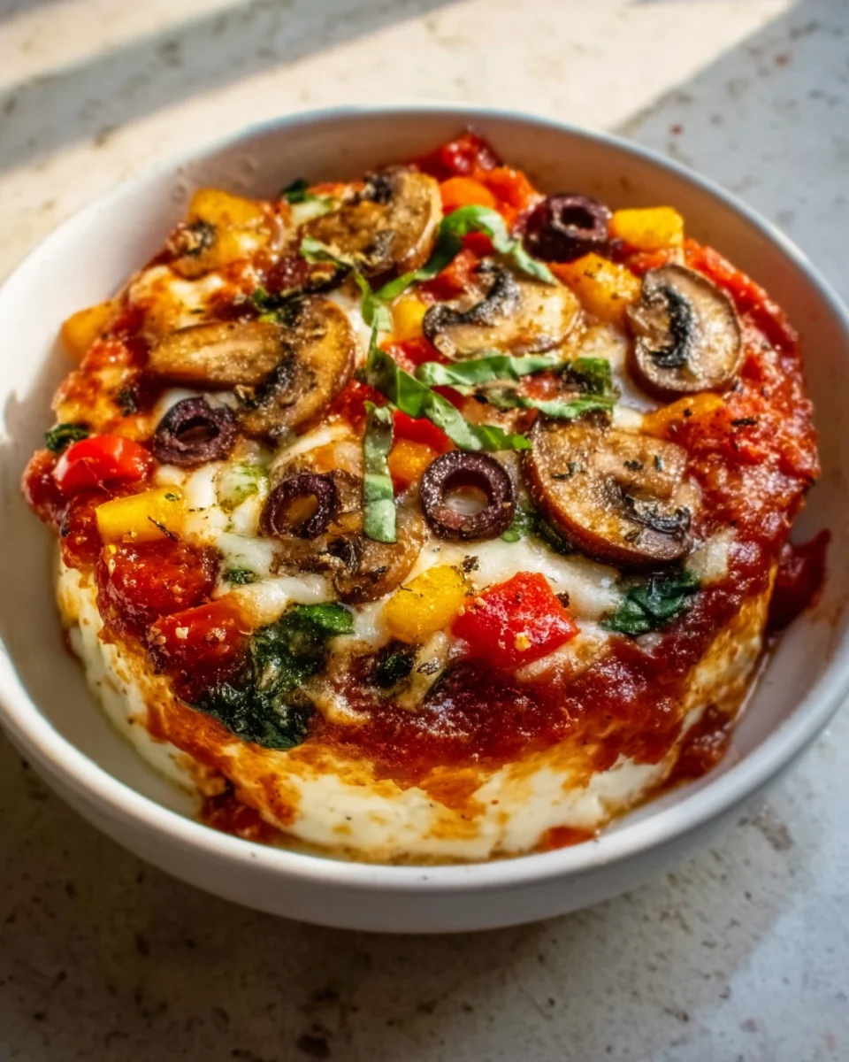 Cheesy Cottage Pizza Bowl Delight