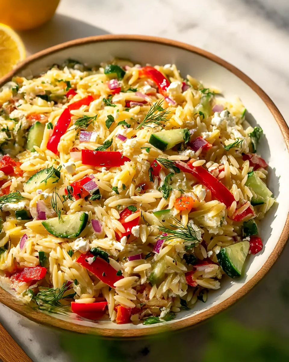 Zesty Lemon Feta Orzo Delight